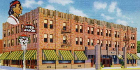 What's the story on the Hotel Apache above Binion's downtown? 