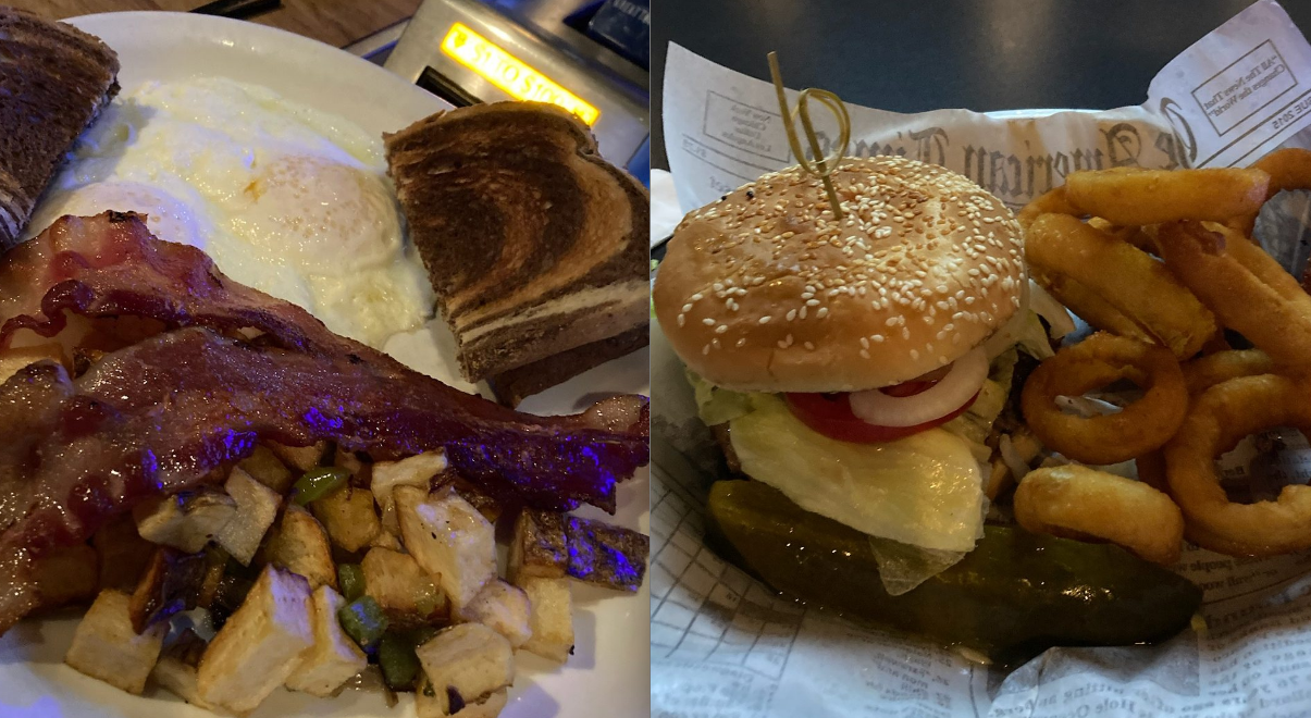 A Burger and a Breakfast in a Bar 4