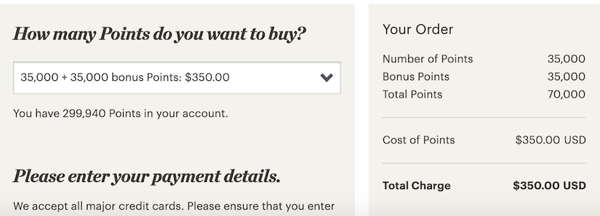 buy ihg points promotion