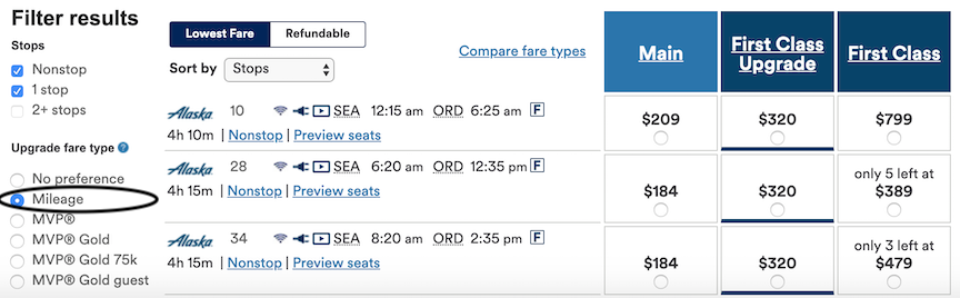 alaska air domestic mileage upgrade