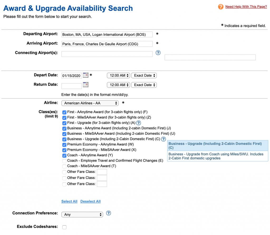 Finding Award Travel - ExpertFlyer