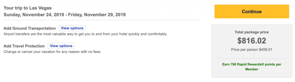 Vacations Sale to Vegas
Southwest Vacations Sale